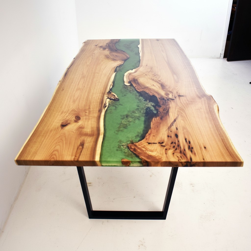Dining Table Sea Water River Real Wood River Table 200x90 Tables Epoxy New