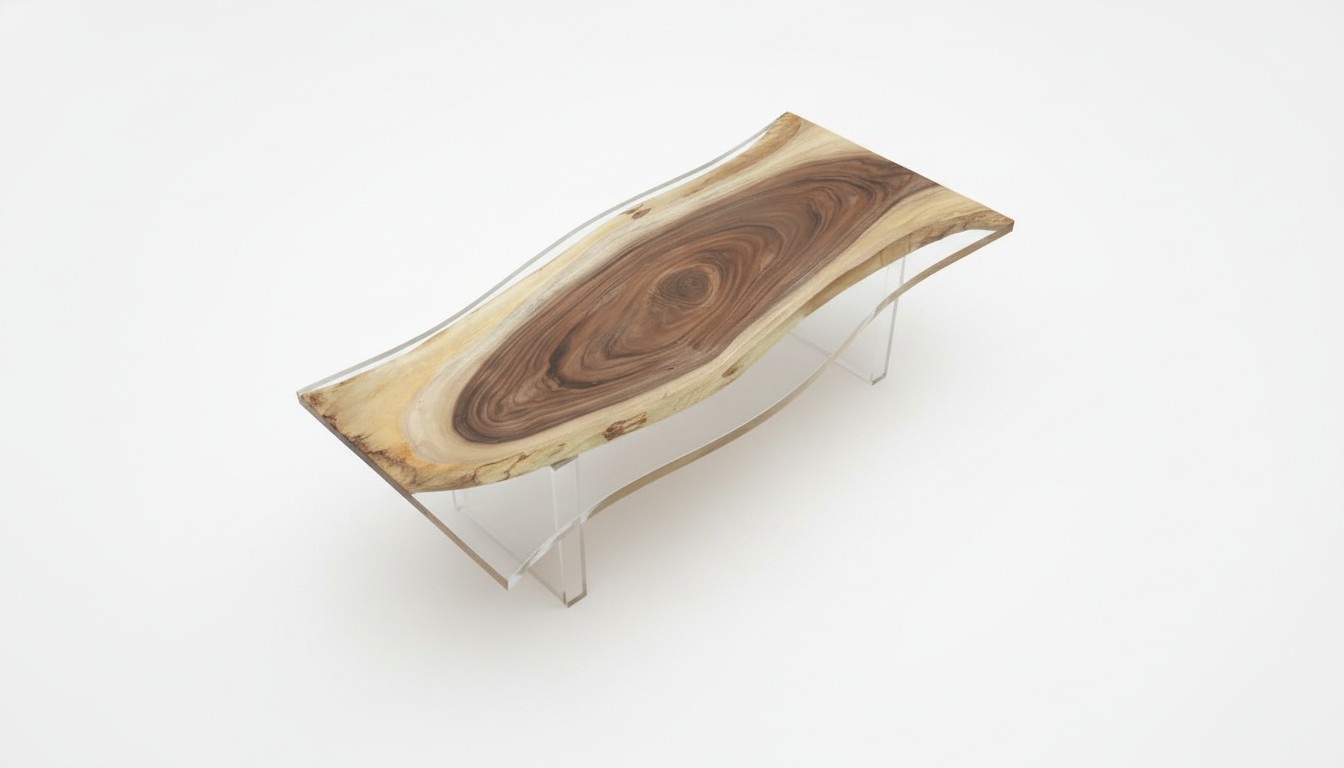 Dining Table Sea Water River Real Wood River Table 220x90 Tables Epoxy New