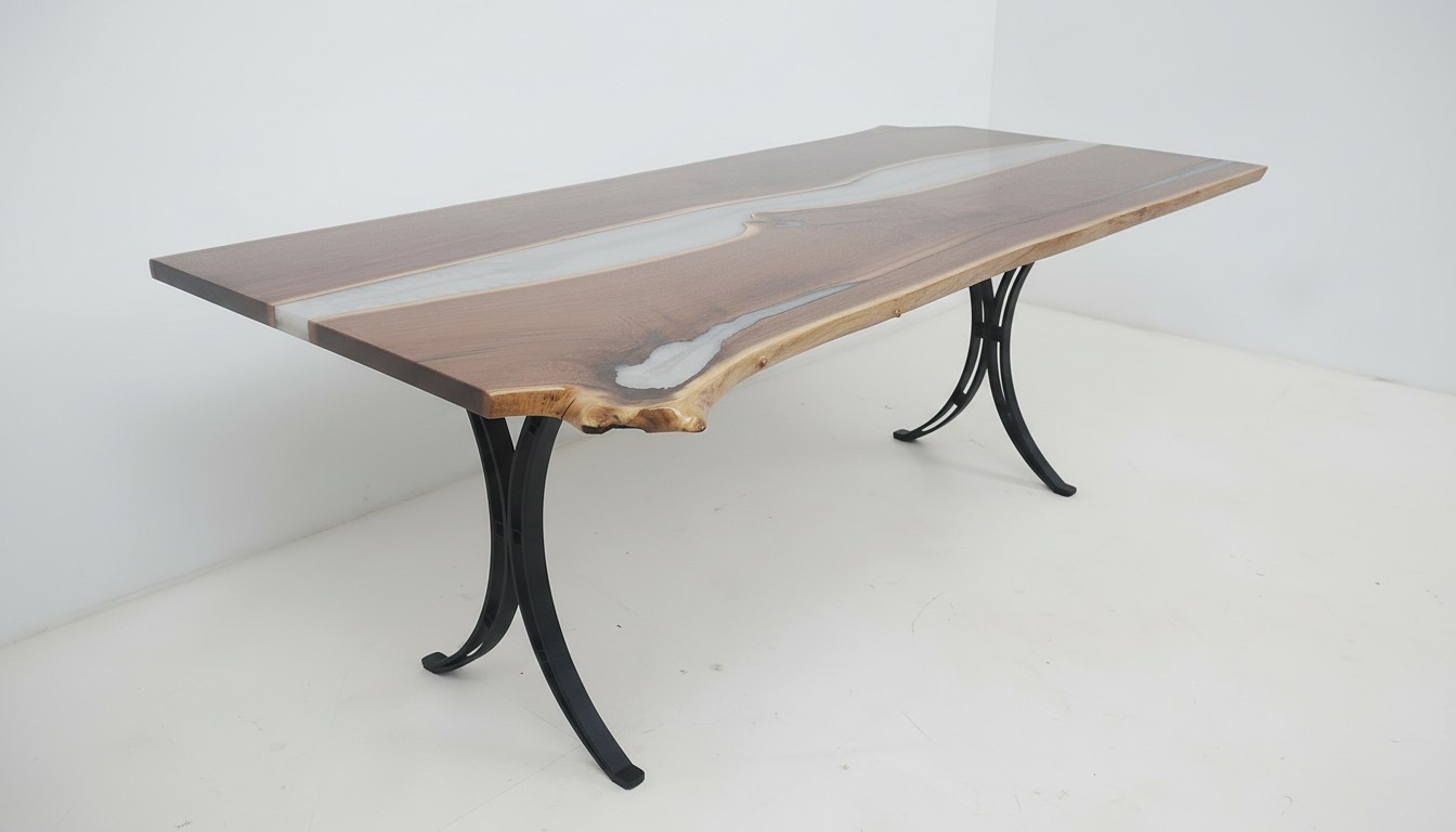 Dining Table Sea Water River Real Wood River Table 220x110 Tables Epoxy New