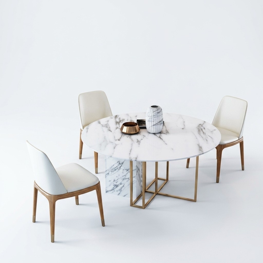 Dining Table Set Chair Set 4 Chairs + Table Dining Tables Dining Room Set Round