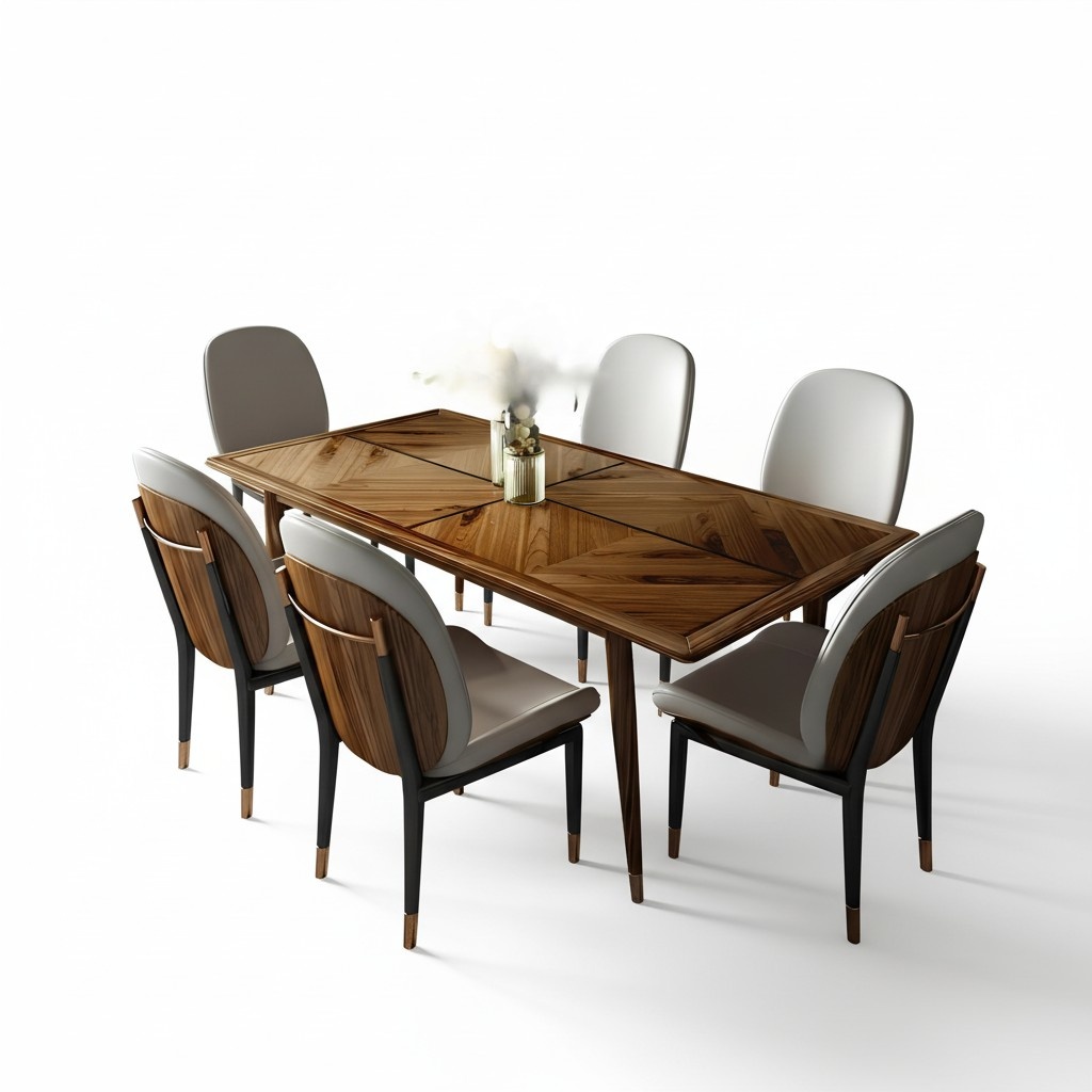 dining table set dining room designer furniture table leather chair 6x chairs group