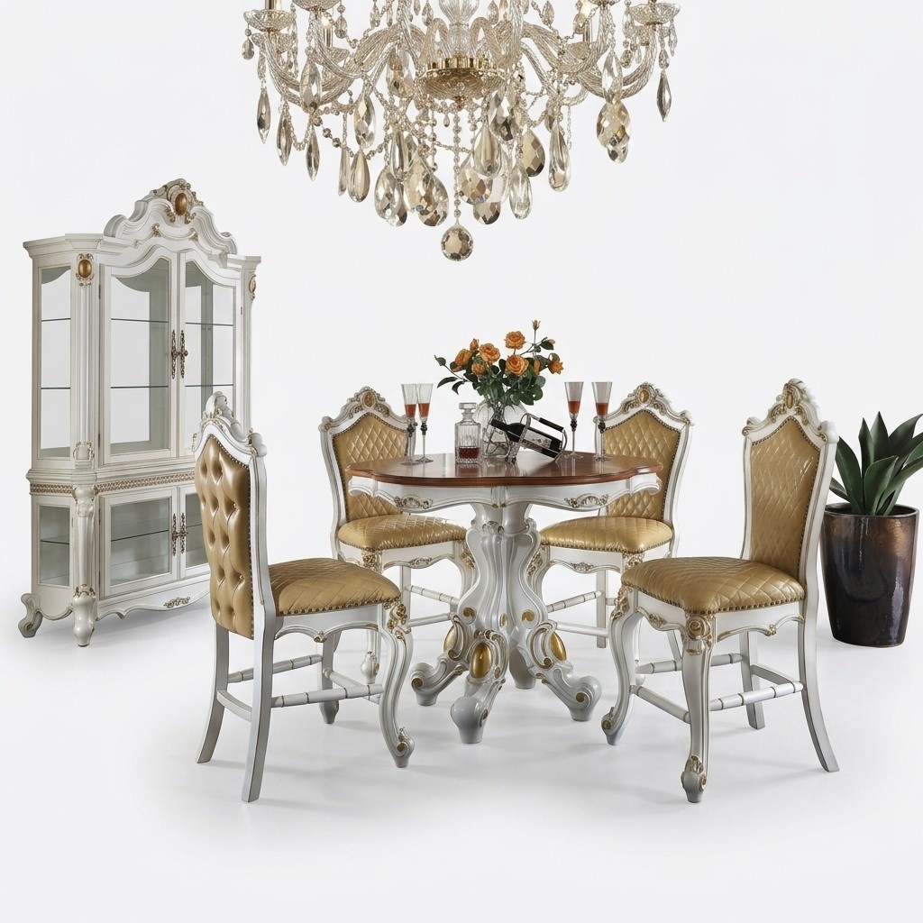 Dining Table Chairs Display Cabinet Dining Set 6pcs Set new