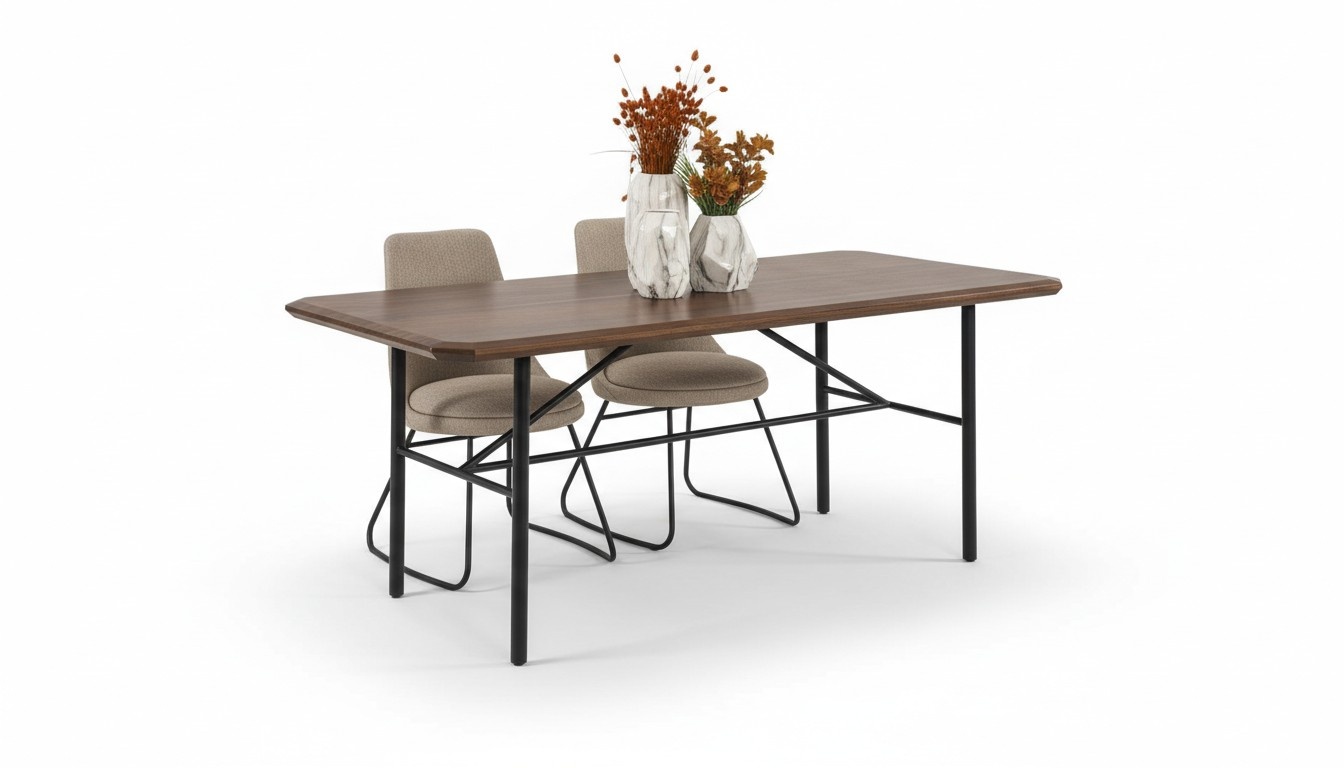 Dining room table Dining table Dining area Dining room 205 cm wood Brown