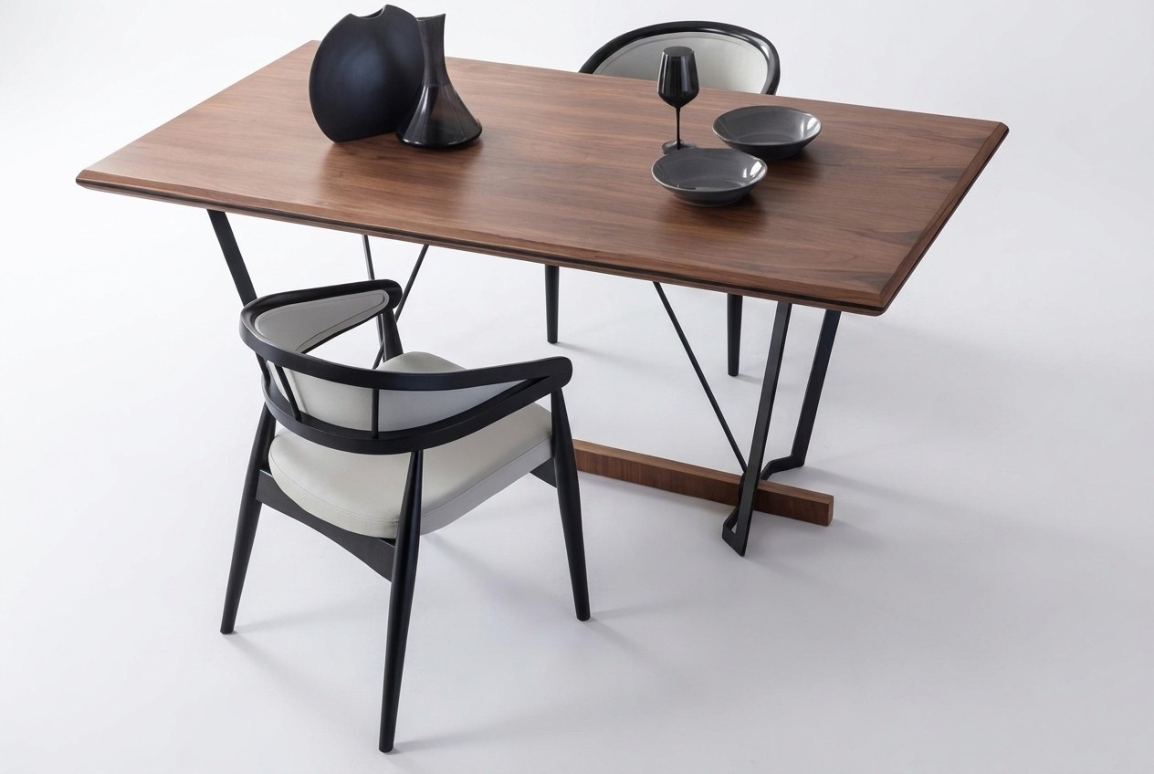 Dining Table Dining Room Table Dining Room Wooden Table Brown Wood 180 cm