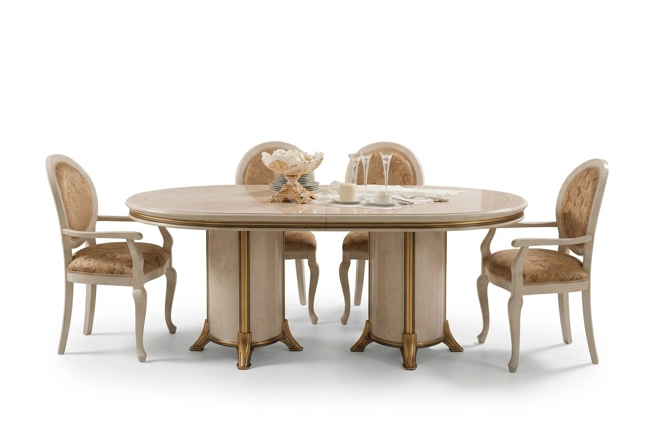 Dining room wooden dining oval table in art nouveau style italian furniture arredoclassic™ 200/250/300cm