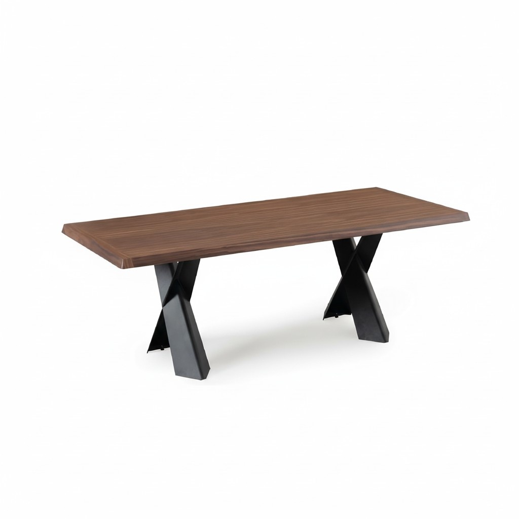 Dining Room Tables Wooden Table with Stainless Steel Wood Furniture