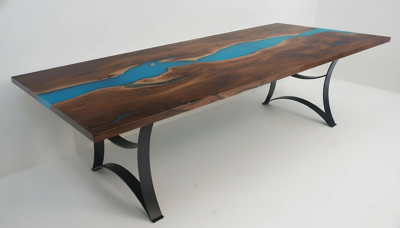 dining table tables epoxy resin real wood solid furniture epoxy table waterfall new