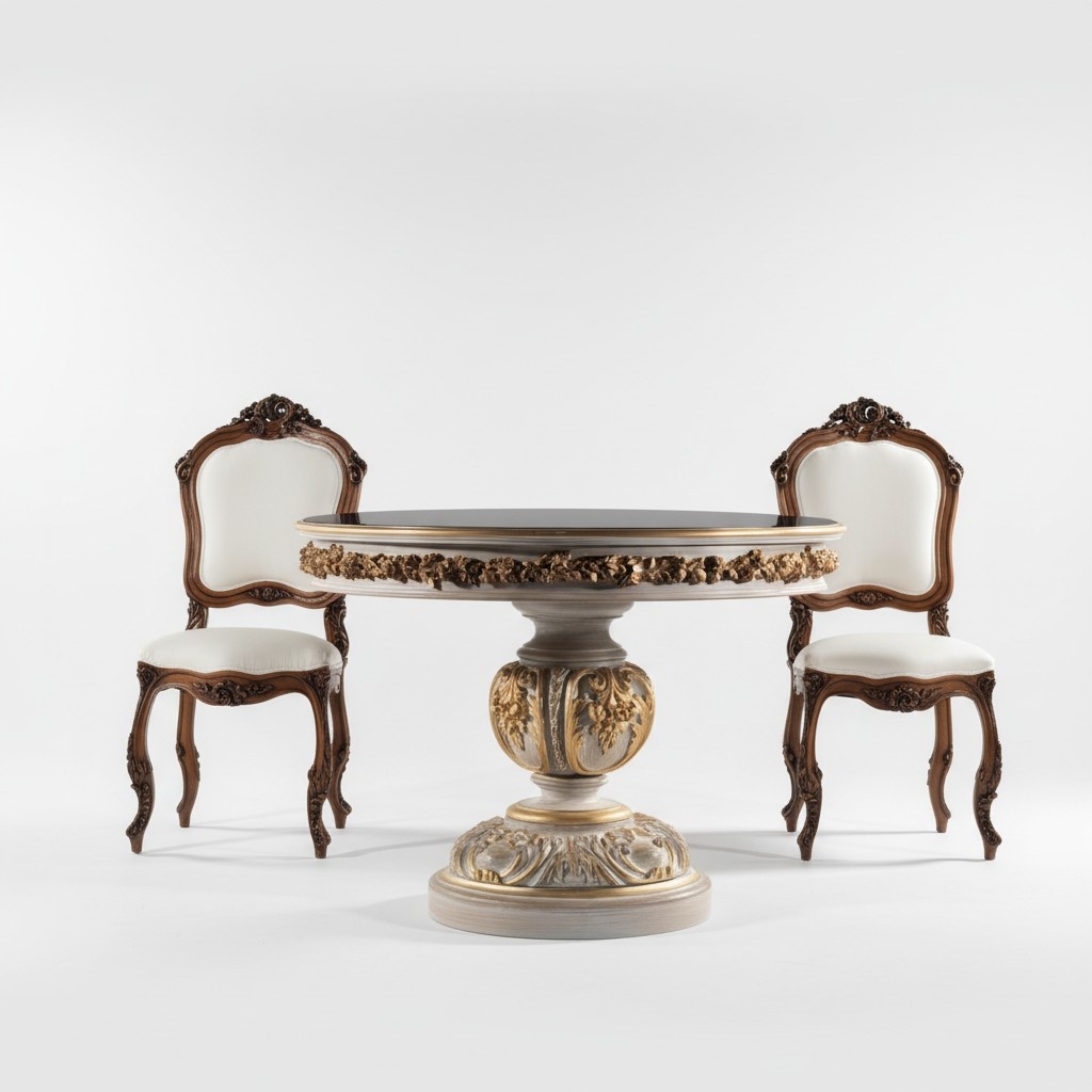 Dining Table Tables Round Furniture Dining Table Luxury Round Table Solid Wood Italy Baroque