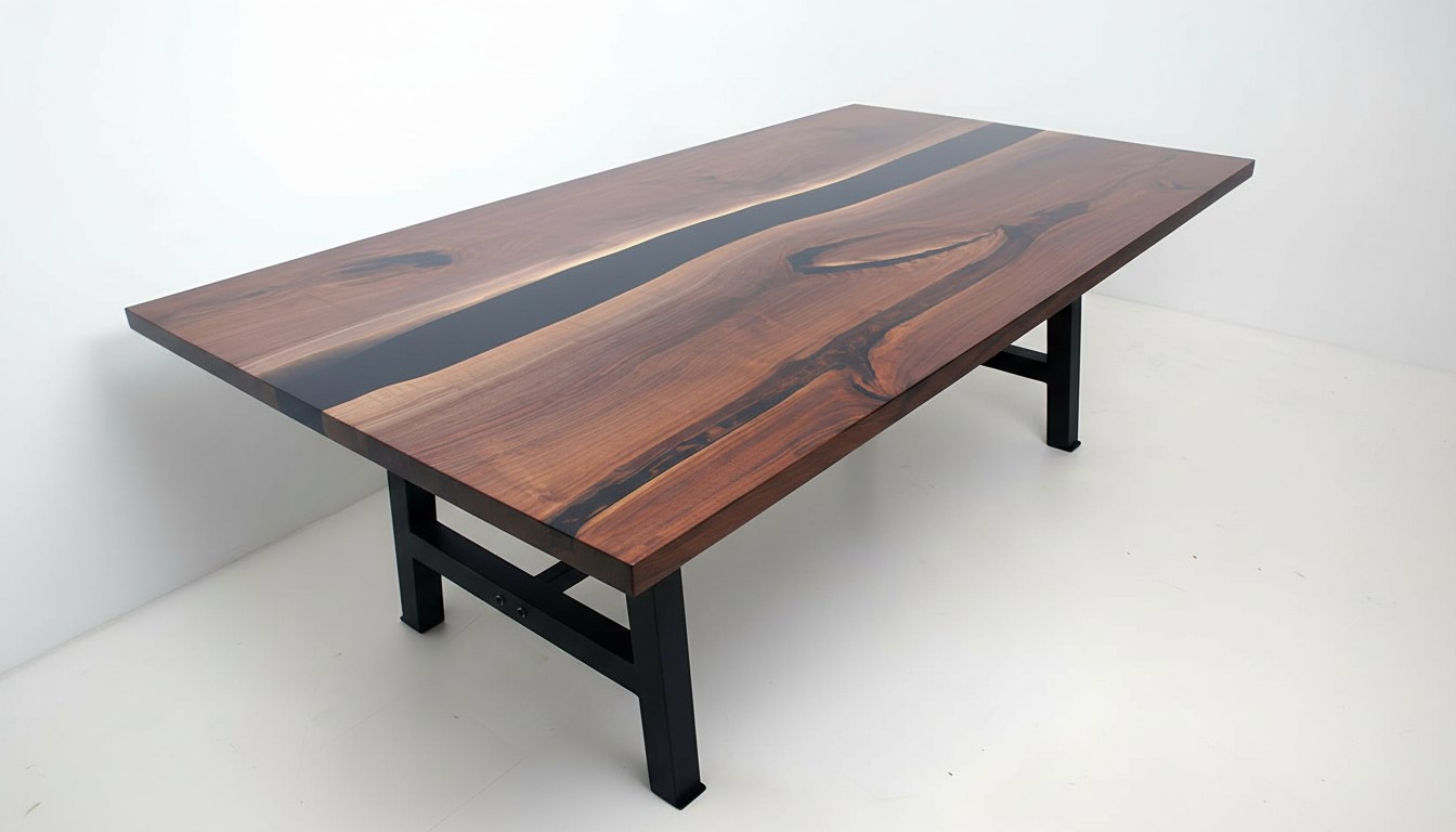 dining table waterfall tables epoxy resin real wood solid furniture epoxy table new