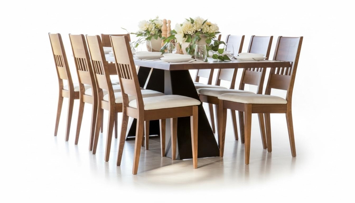 Dining table wood chairs 6x armchair group dining room set chair set table new