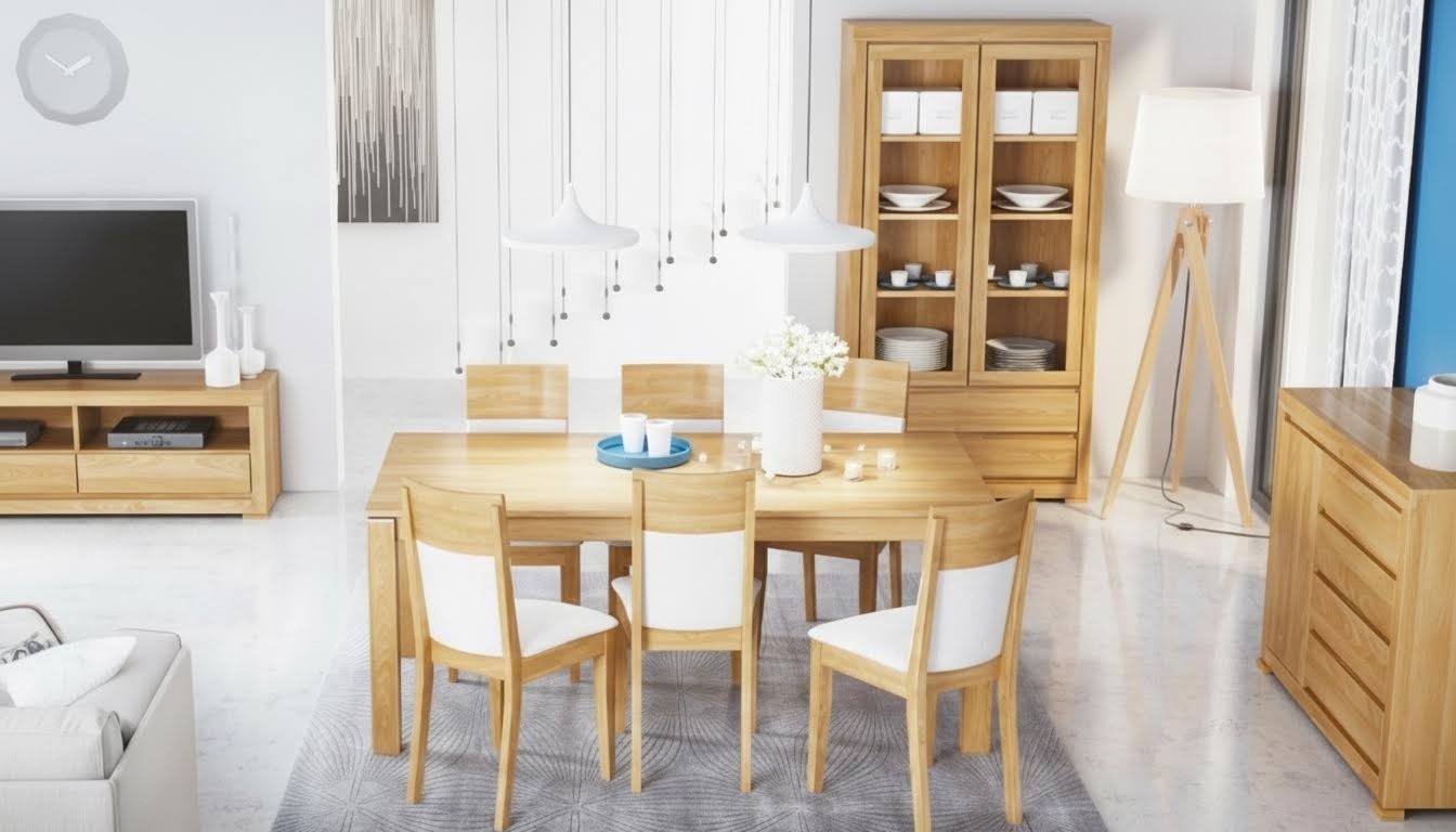 Dining table wood chairs 6x armchair group dining room chair set table new set
