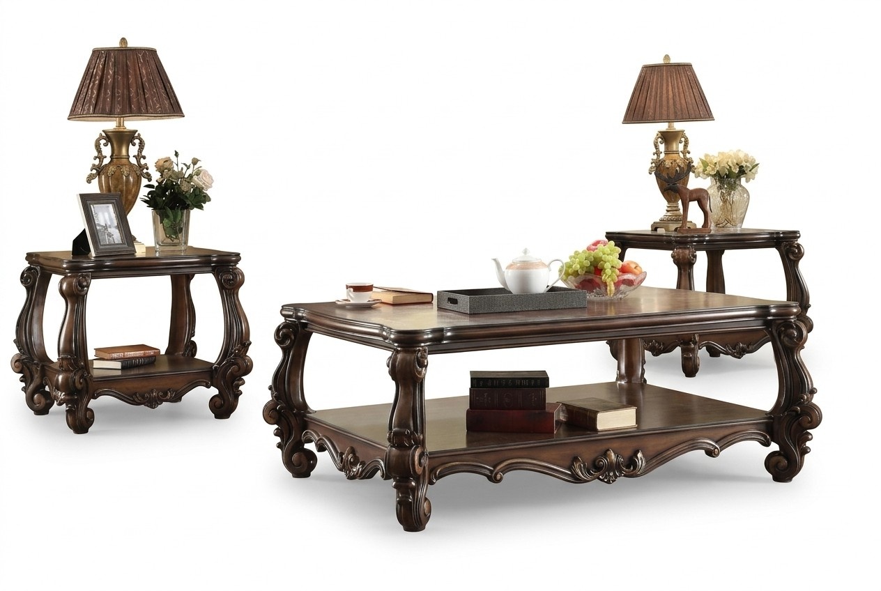 Designer Classic Coffee Table Side Table Sofa Living Room Table Wood 79x79cm