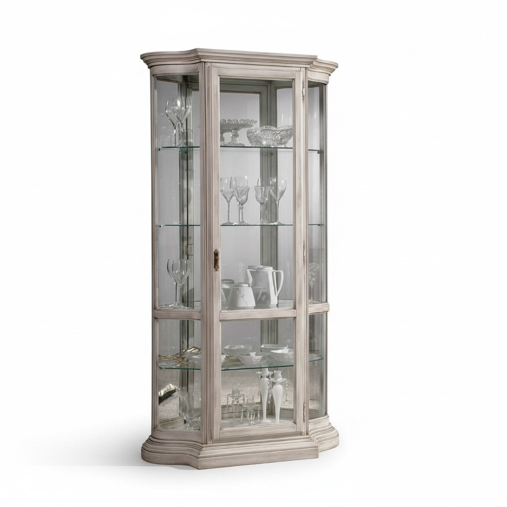 Display cabinet glass cabinet white luxury Italian furniture living room