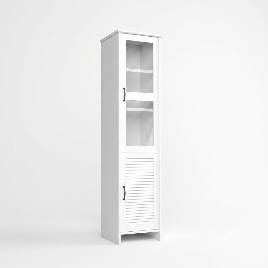 display cabinet white modern MDF-glass furniture piece