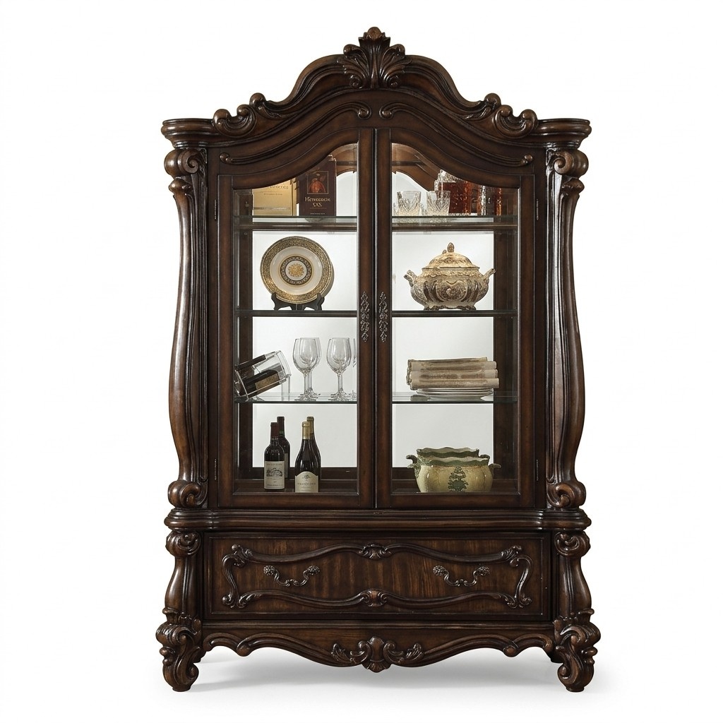 Display Case Cabinet Showcases Living Room Show Cabinets Design Baroque Rococo Brown