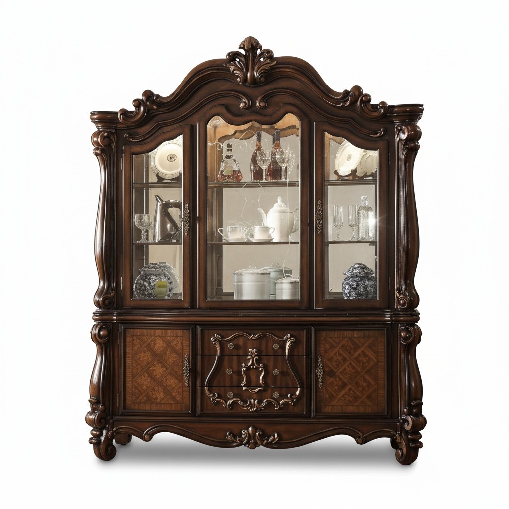 Display Cabinet Showcases Living Room Display Cabinets Design Baroque Rococo Wood New