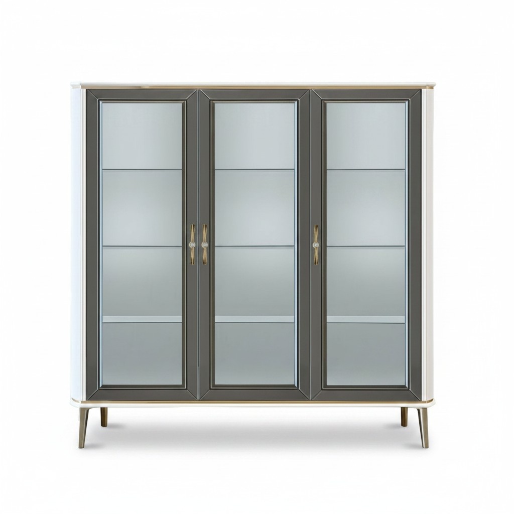 Showcase living room cabinet wood glass cabinets Italian excellence aesthetics