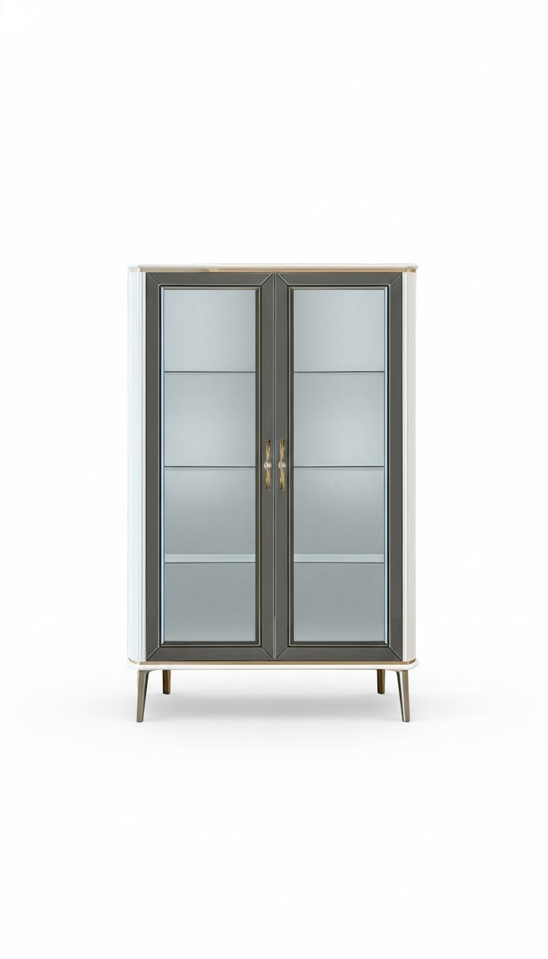 Showcase Shelf Glass Classic Glass Cabinets for Living Room Rectangular Lux New