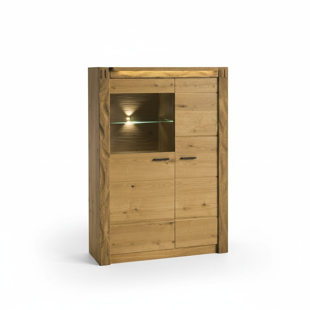 Modern style made of real wooden showcase/cupboard with swing doors, model - F – KB L,P