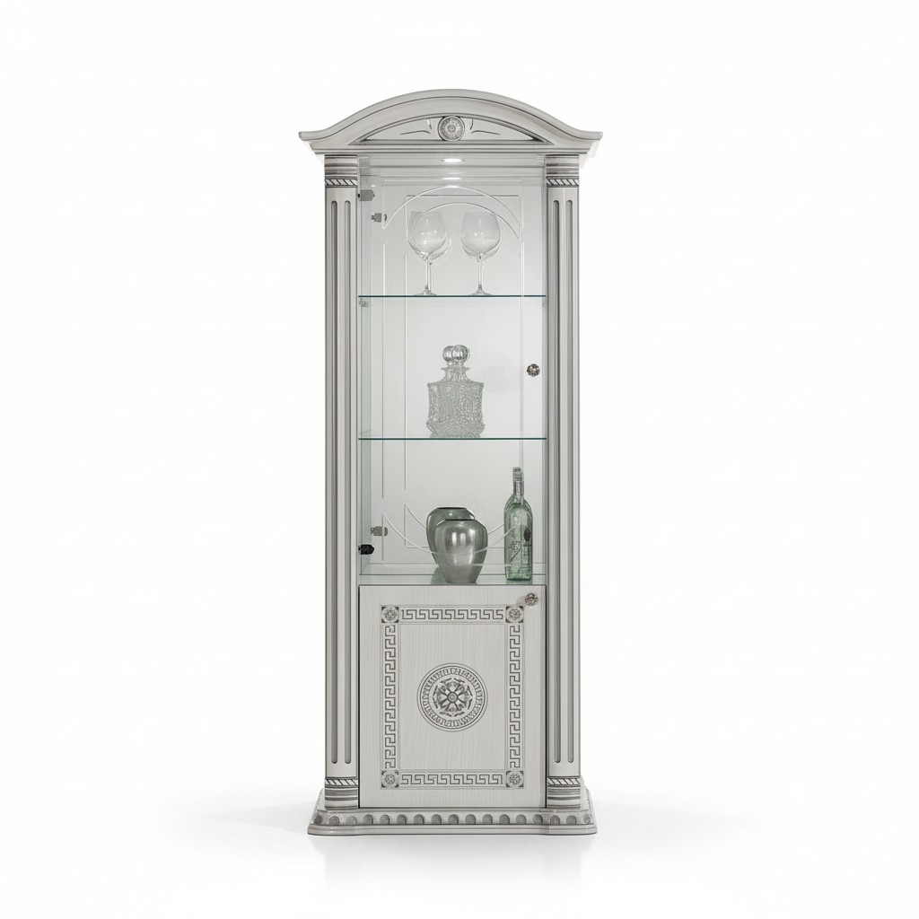 Display Cabinet Sideboard Showcases Luxury Glass Cabinet Cupboard White Wood Design Furniture New