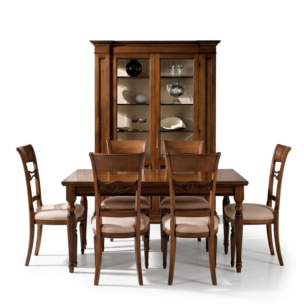 Wooden Display Cabinet Luxury Classic Sideboard Design Furniture Italian Brown