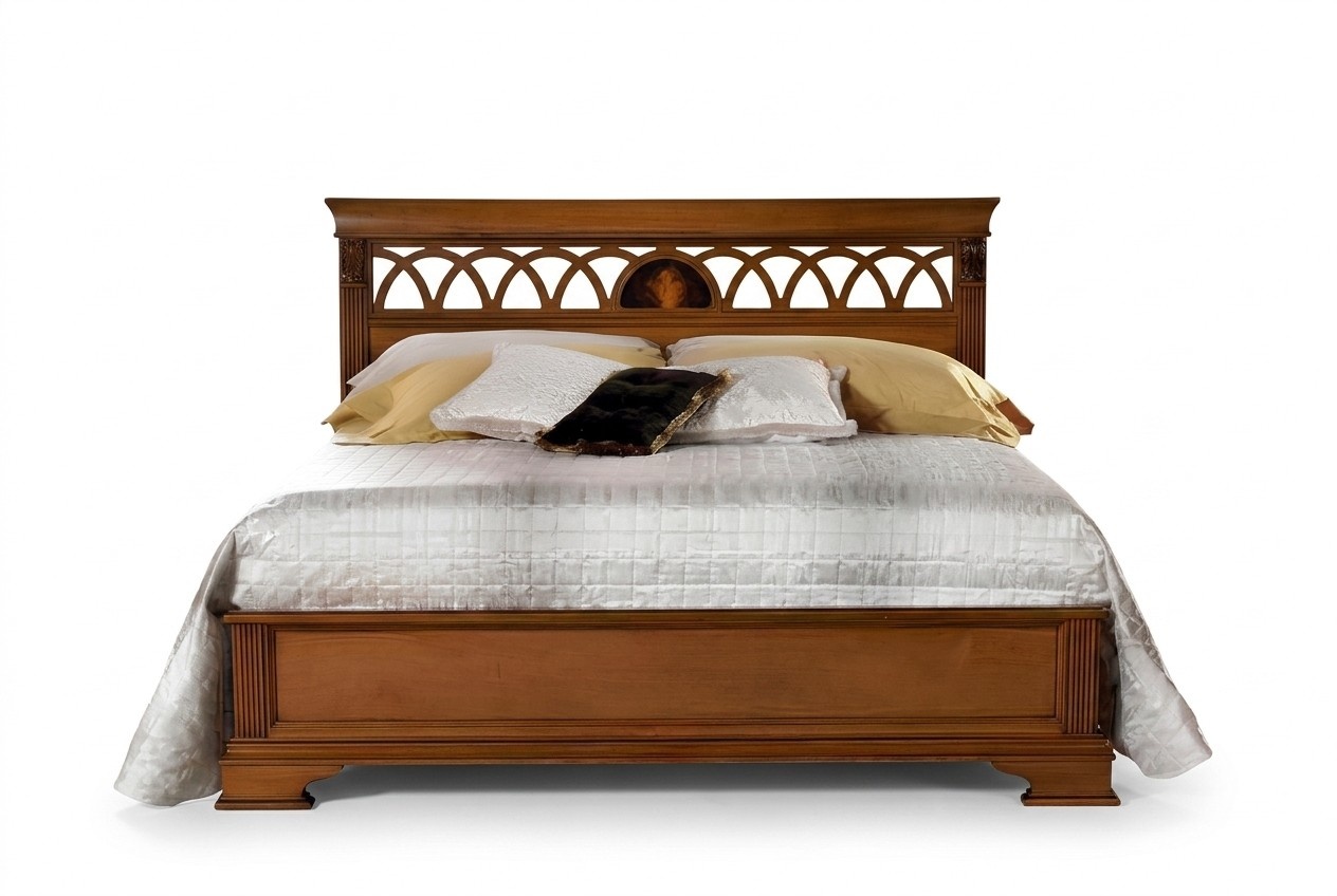 Classic style designer massive marriage double bed made of real wooden frame 120/140/160x200cm sizes