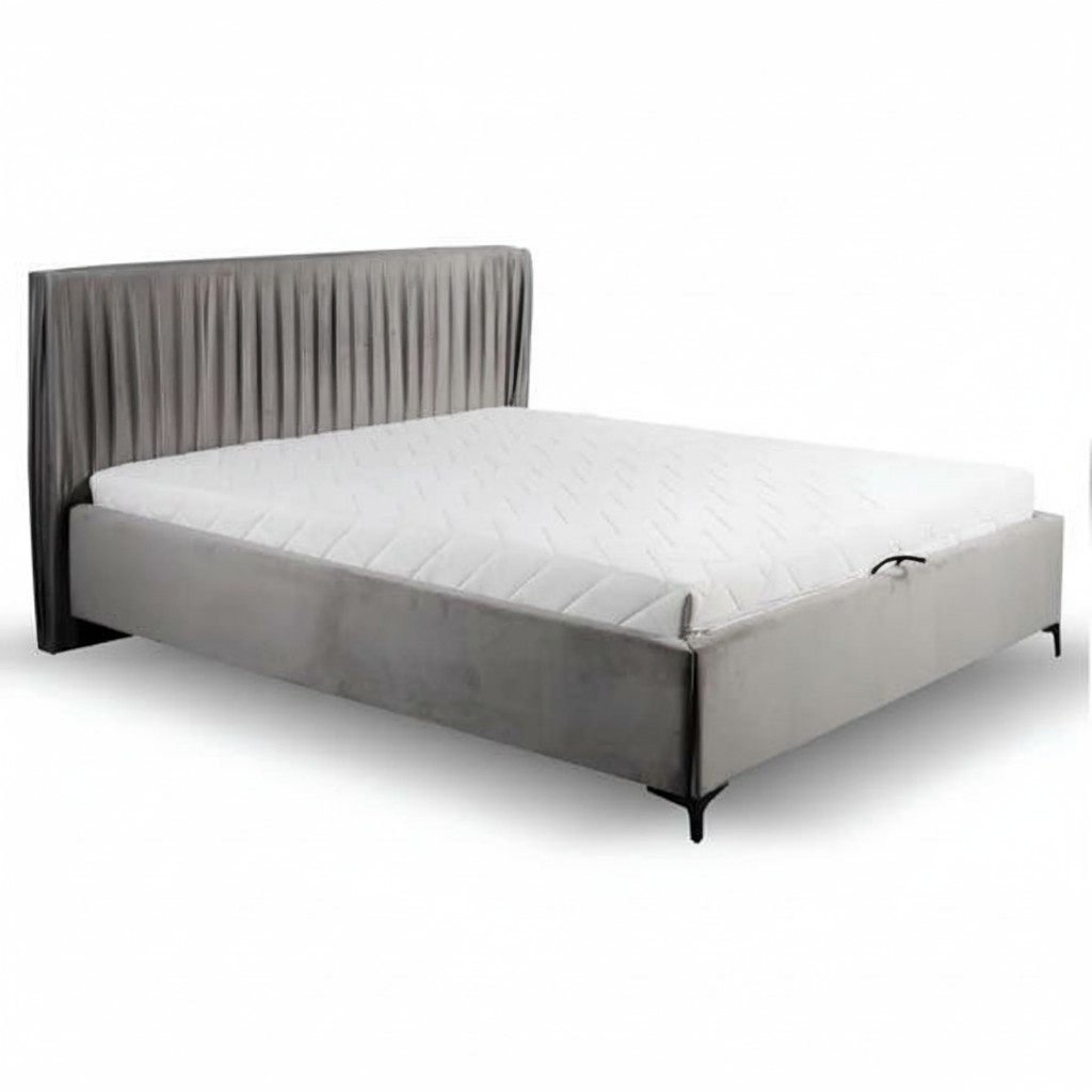 Double bed bedroom 180cm mattress gray modern style wood