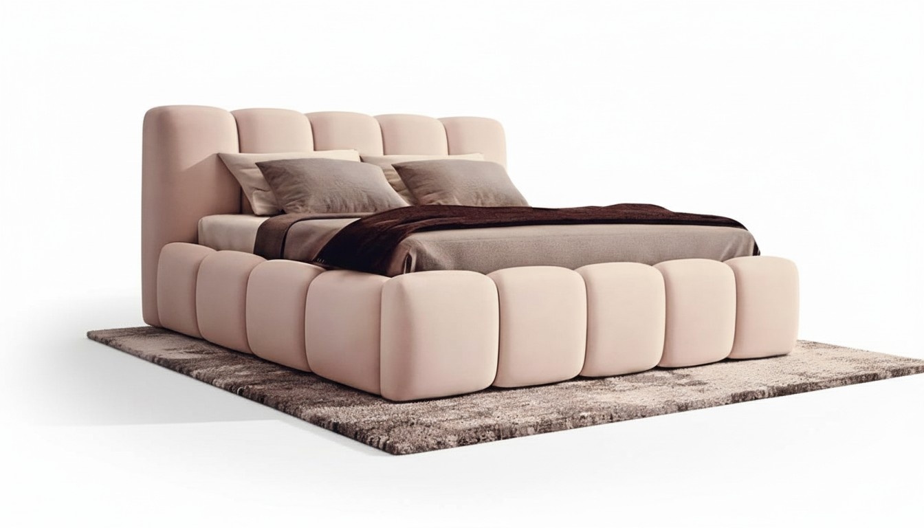 Double bed bedroom 180cm mattress white modern style wood