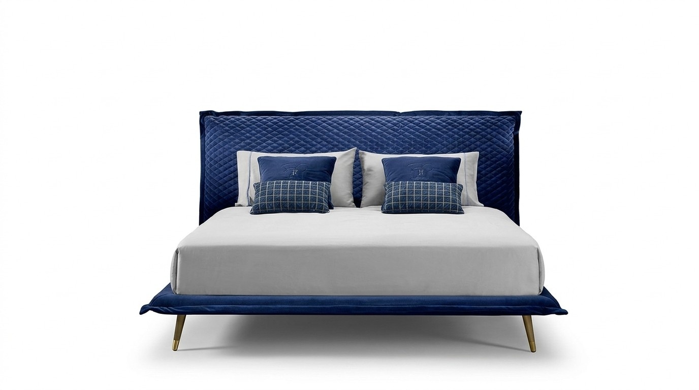 Double Bed Beds Bed Frame Bed Wood Bedroom Blue Classic Prianera New