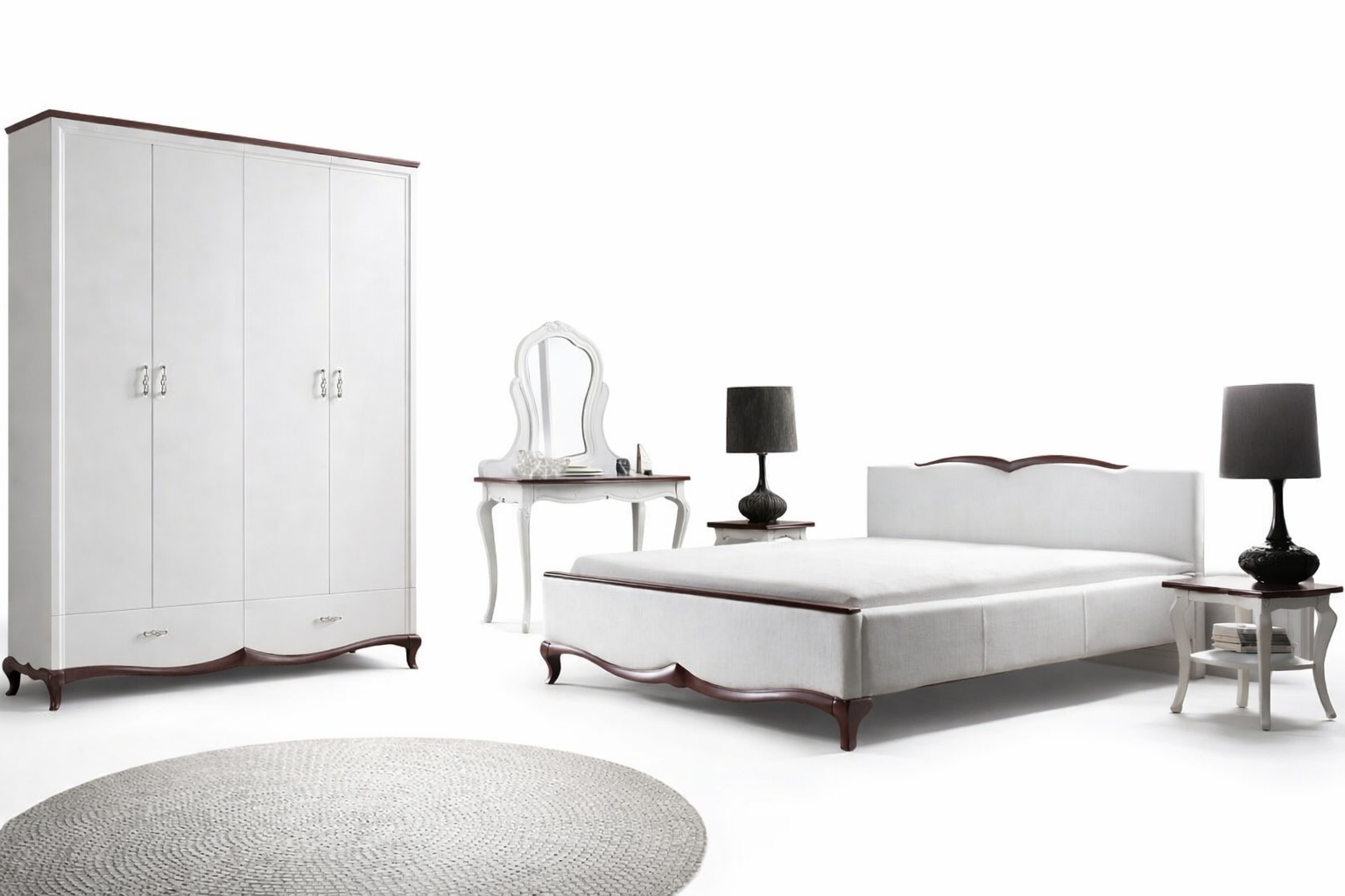 Double bed Chester bed bed beds upholstery textile classic wood bedroom new