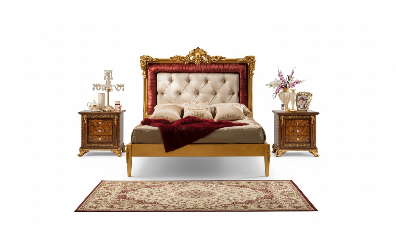Double Bed Bed Luxury Beds Wood Bed Bases Bed Frame Brown Design Classic