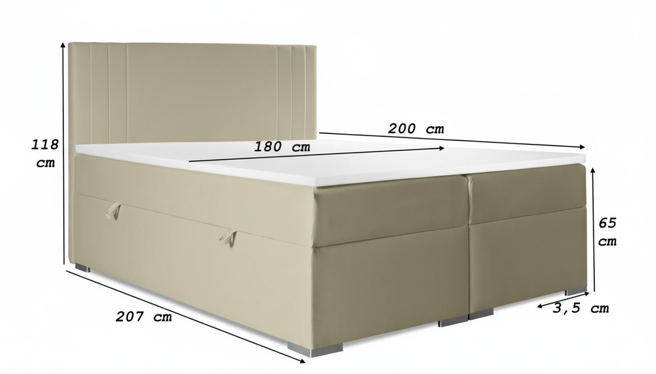 Double bed Upholstered bedroom bed Modern furniture Upholstered bed Boxspring bed