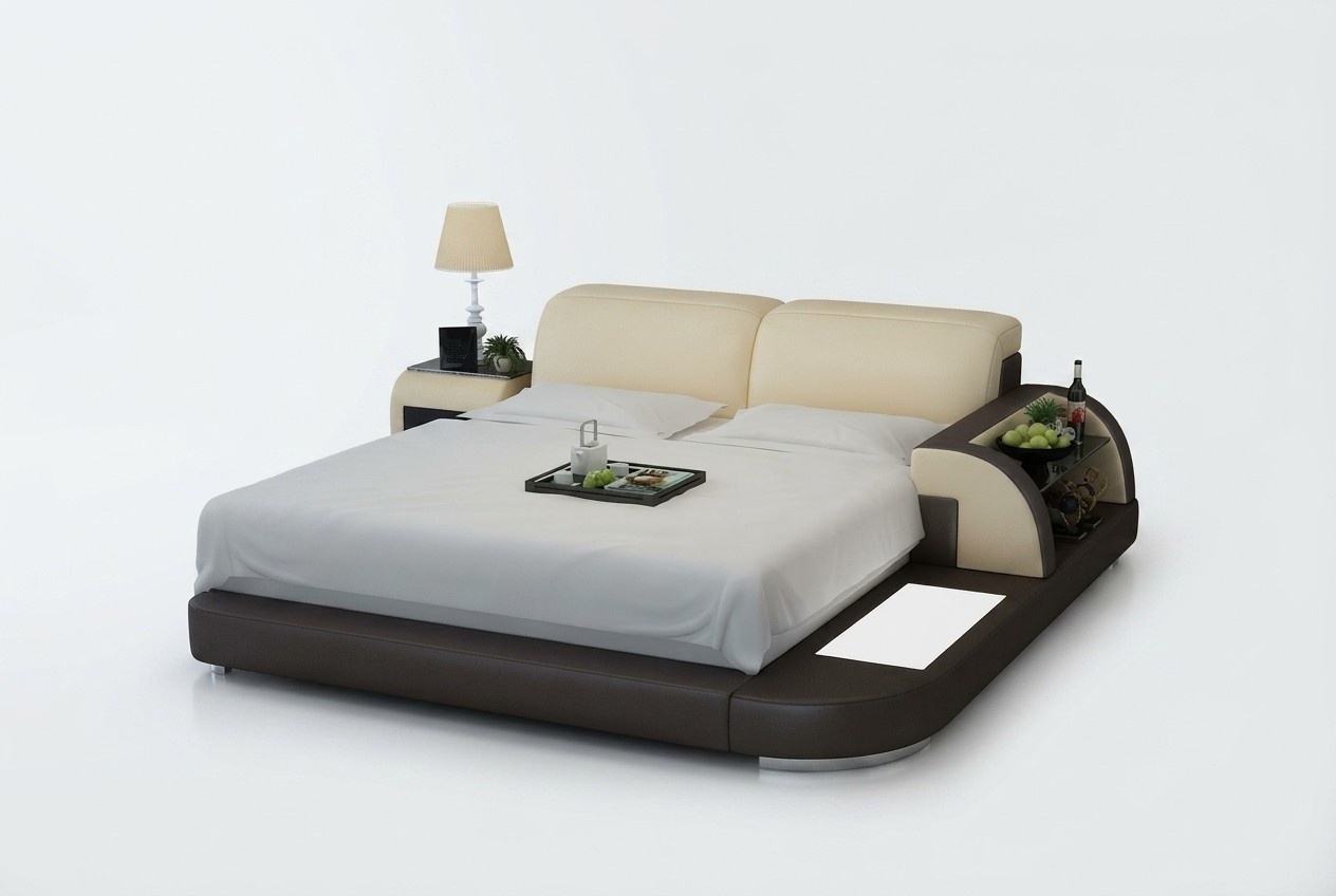 Double bed waterbed hotel beds complete leather bed upholstered bed water + USB