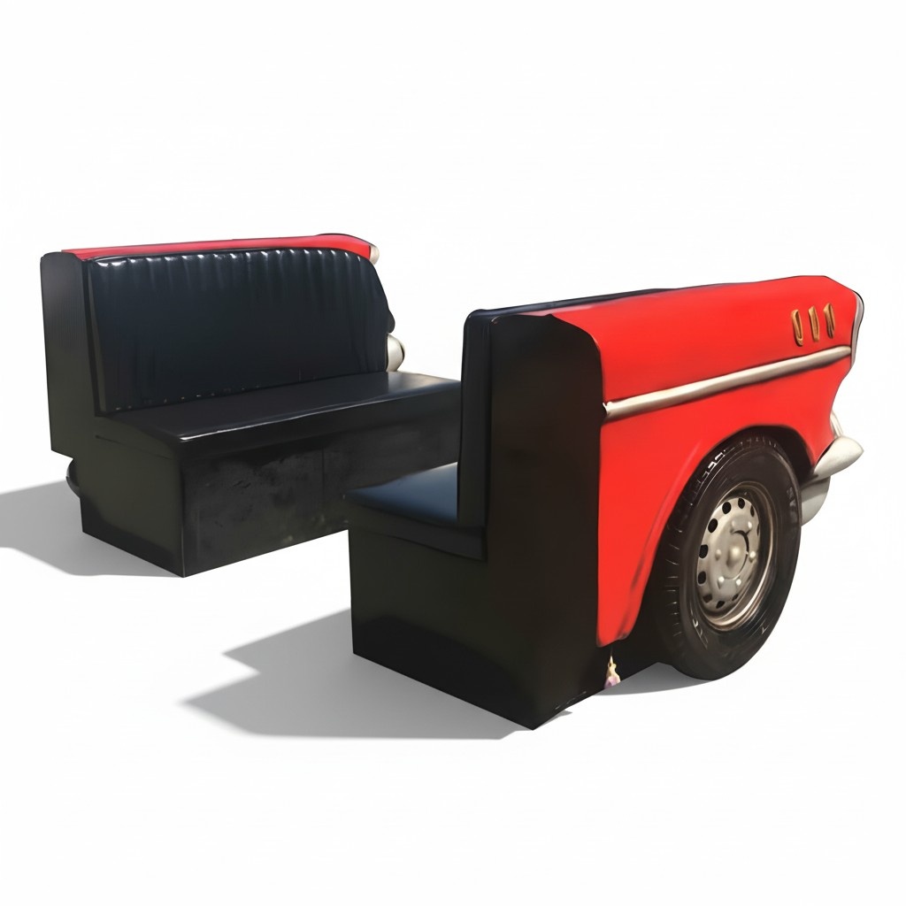 Double Car Sofa Diner Sofa Couch Car Furniture USA Furnishing Deco Model Leather