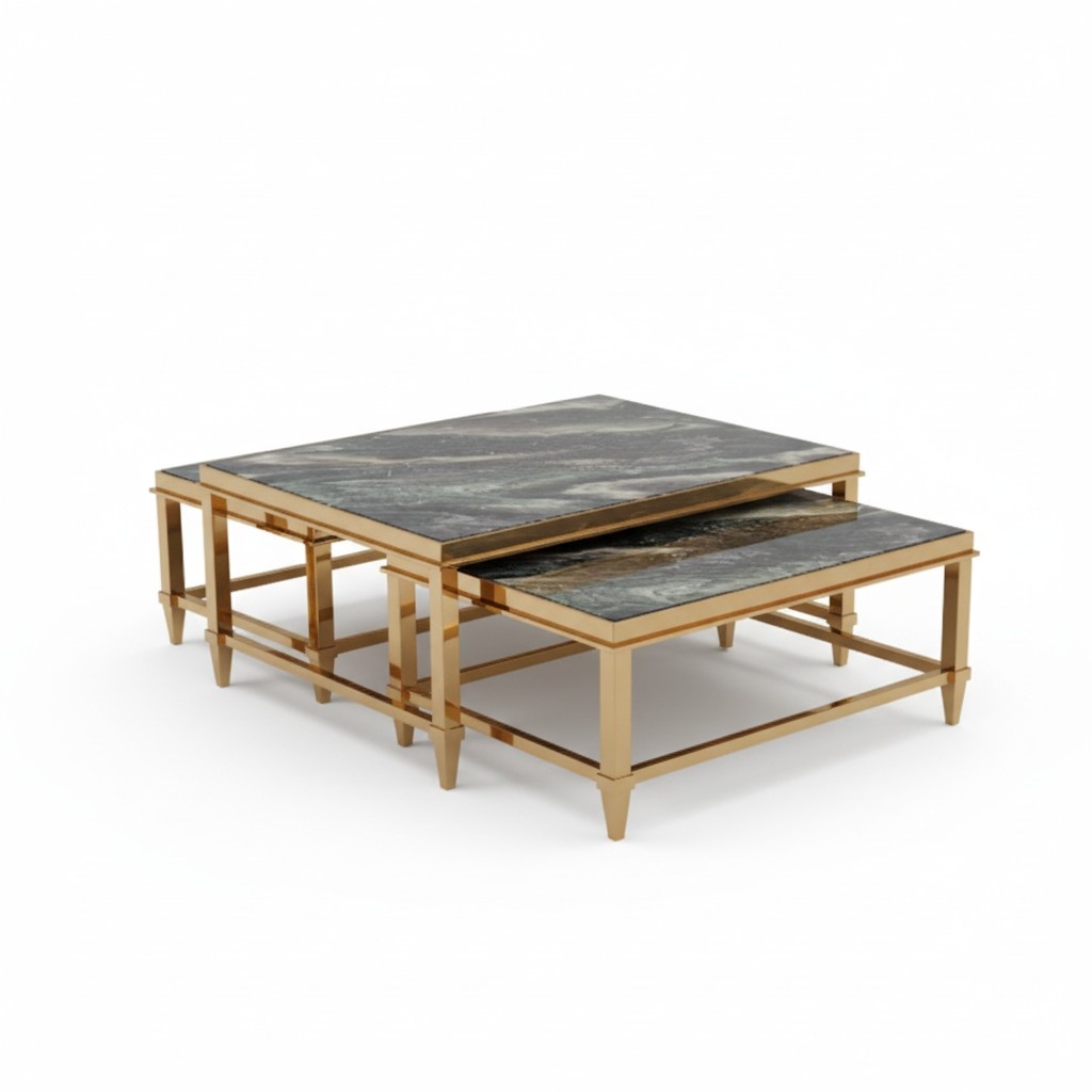 Double Coffee Table Coffee Table Side Table Design Living Room Table Set 2x