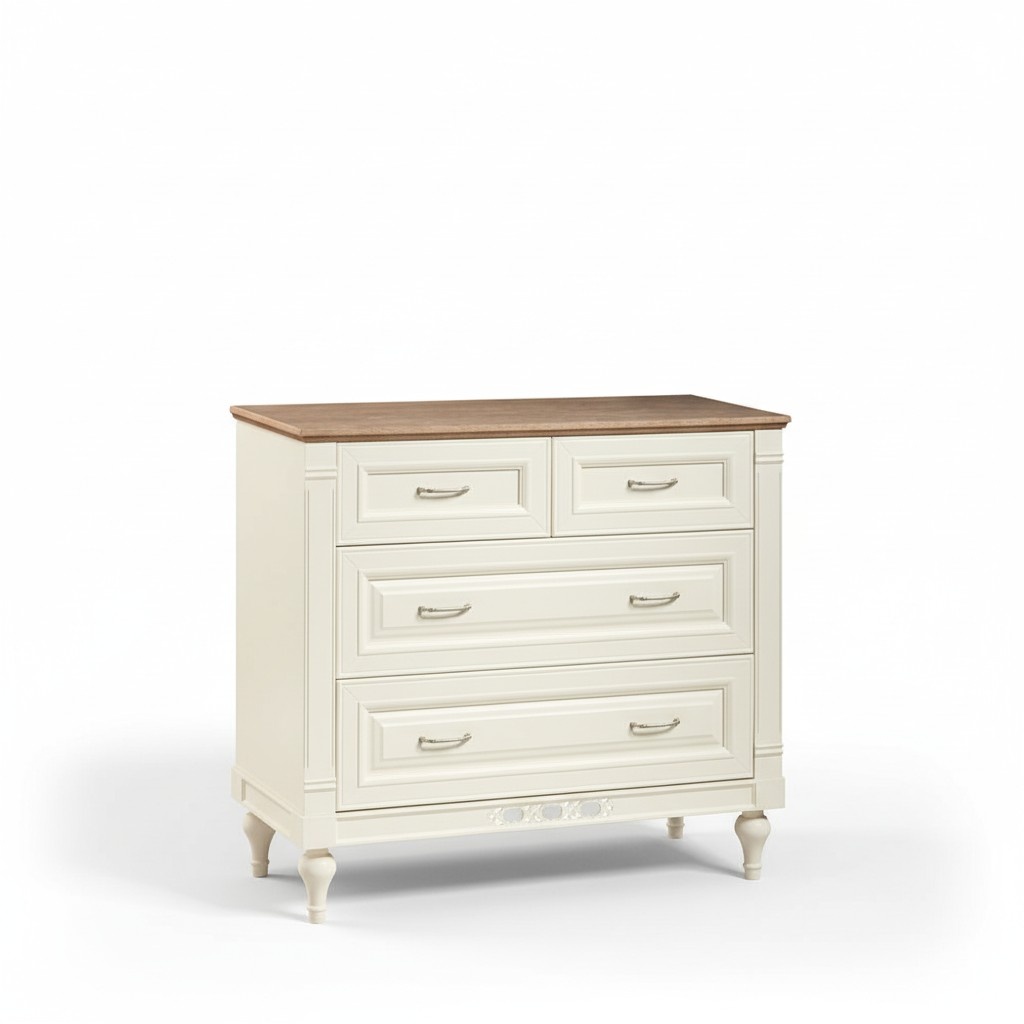 Classic style made of real wooden chest of 4 drawers - model FL-K4sz