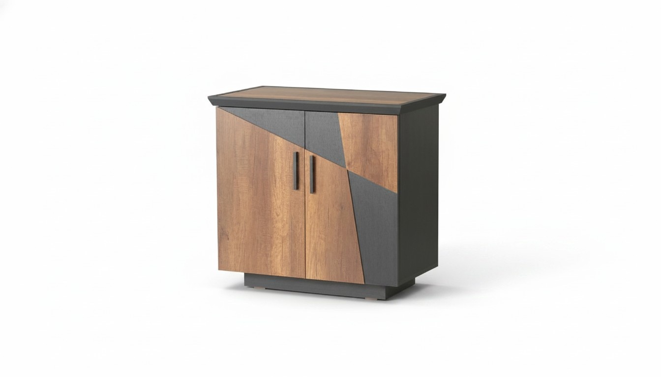 Chest of drawers gray brown two-tone modern style rectangular shape office room