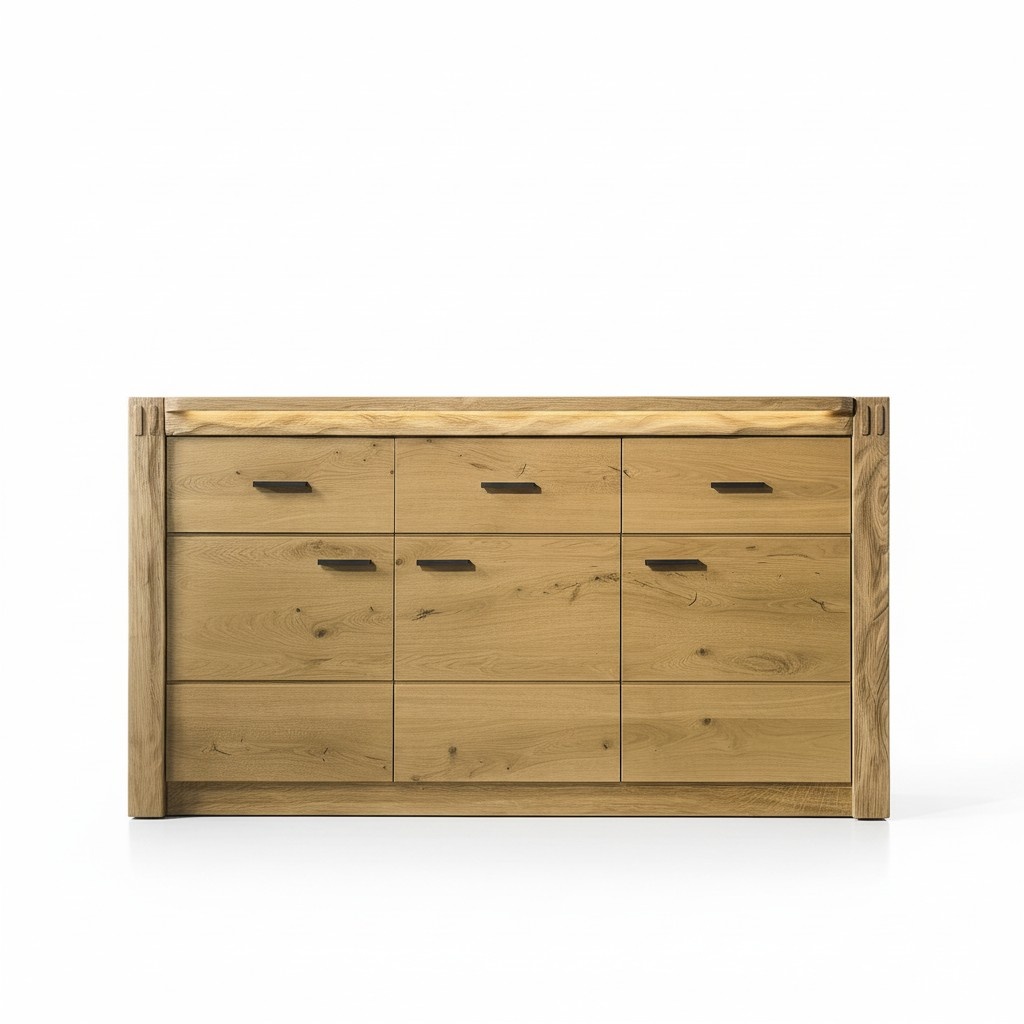 Modern style made of real wooden sideboard with swing doors & sliding drawers, model - F – K3