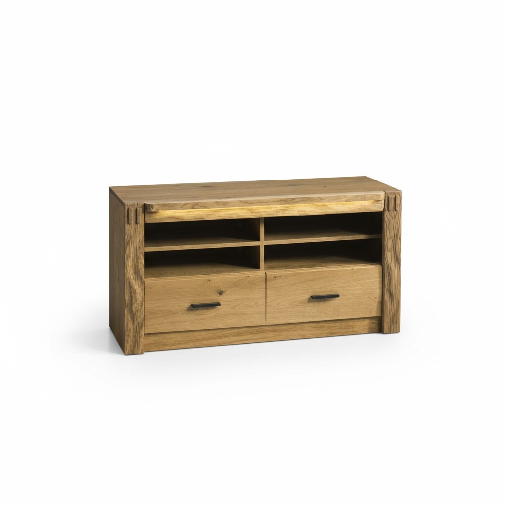 Modern style made of real wooden sideboar with sliding drawers & shelves, model - F – RTV