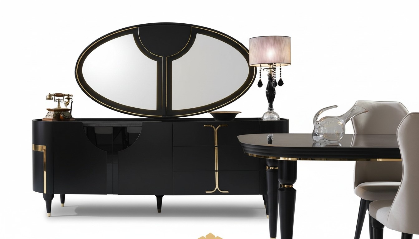 Chests of drawers sideboard furniture cabinet set 2pcs dresser mirror group wood