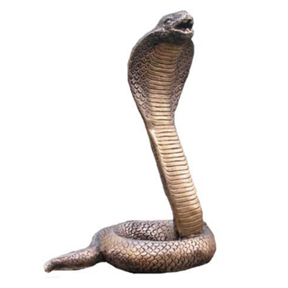 Decorative sculpture designed as a light golden ancient egyptian cobra 30cm