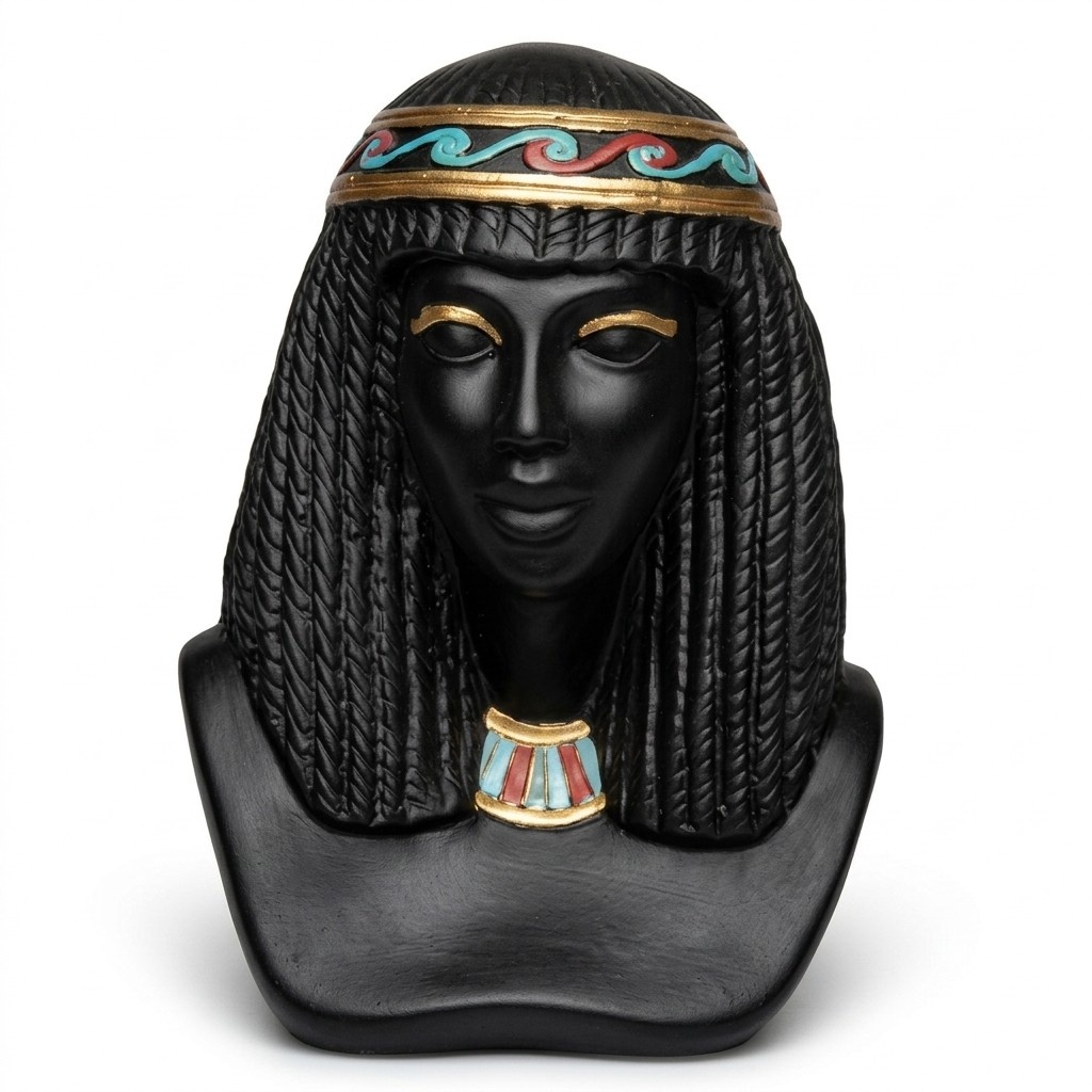 Ancient egyptian decorative sculpture designed as cleopatra bust 25cm