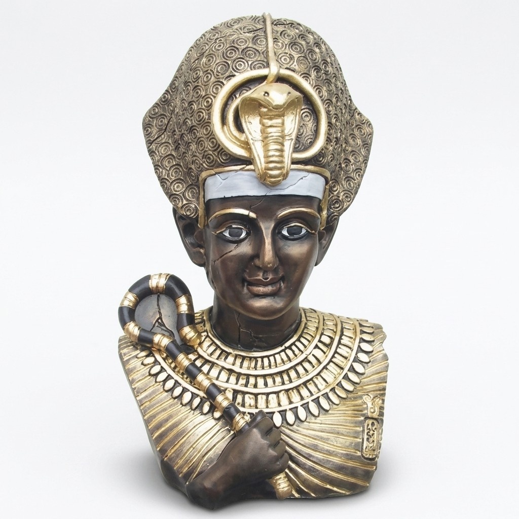 Ancient egyptian decorative figure of Ramses II bust with natural obsolescence imitation 50cm