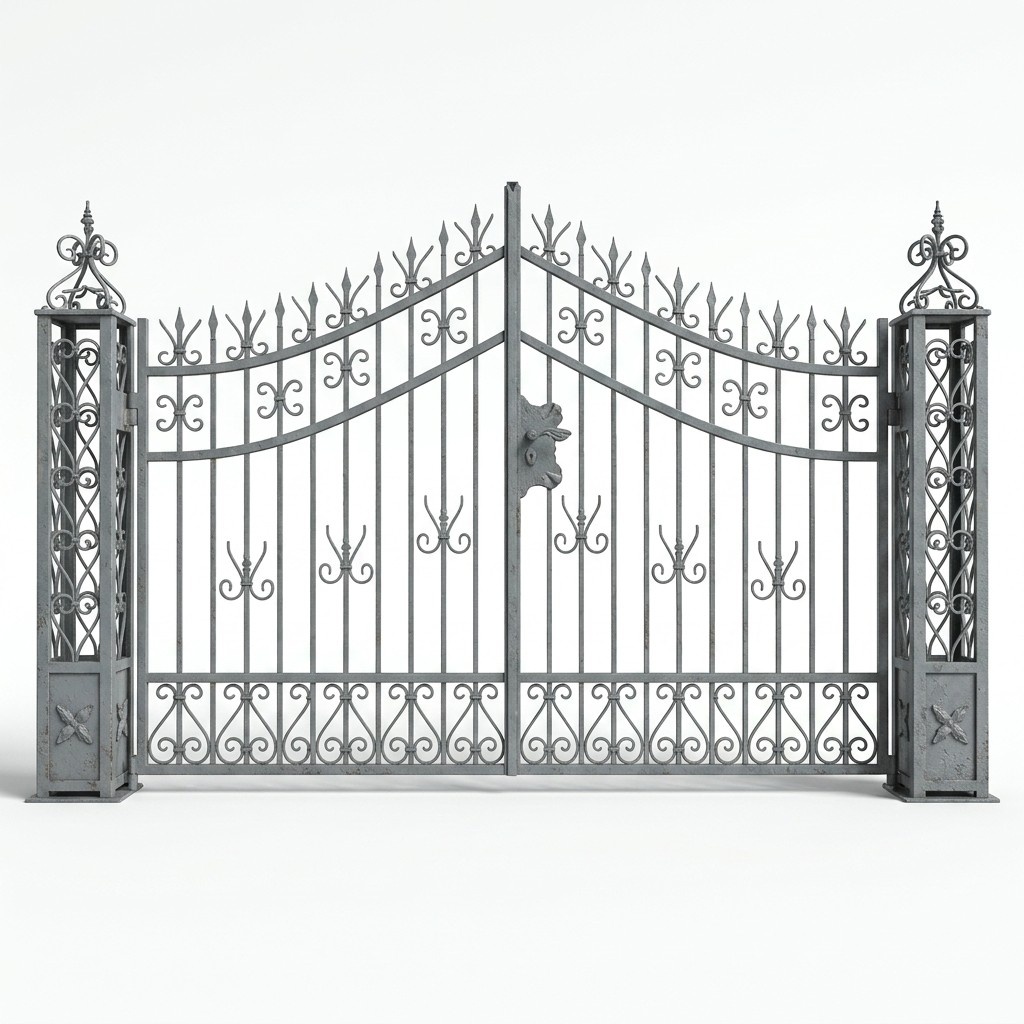 Entrance gate electric swing gates handmade per 1m wrought iron gate #026 New