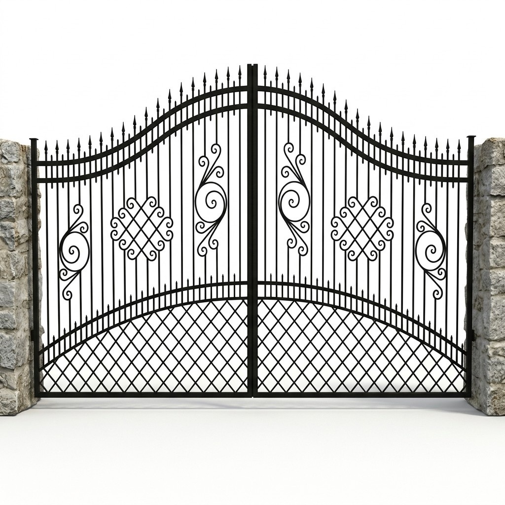 Entrance gate electric swing gates handmade per 1m wrought iron gate #030 New