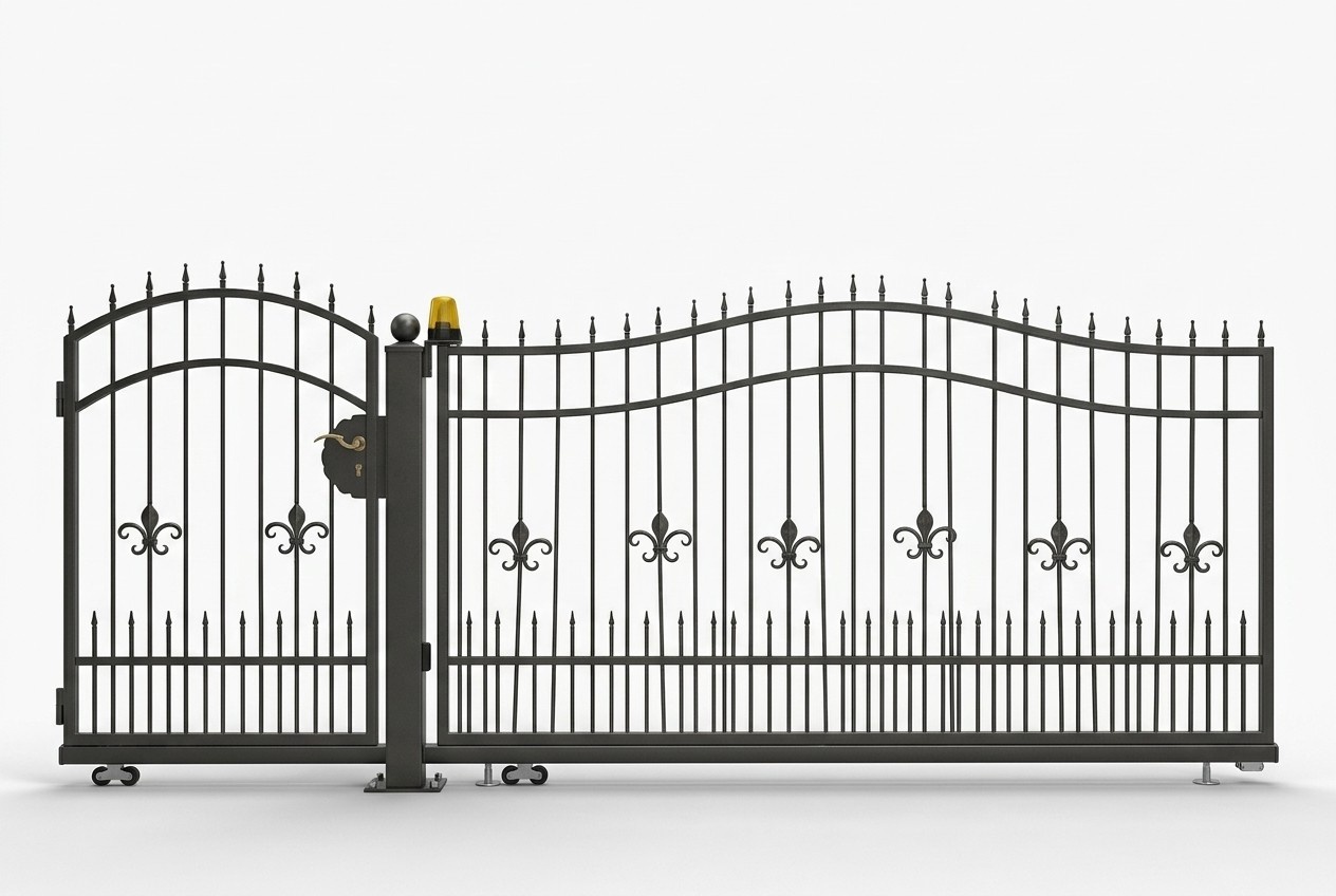 Entrance gate electric swing gates handmade per 1m wrought iron gate #038 New