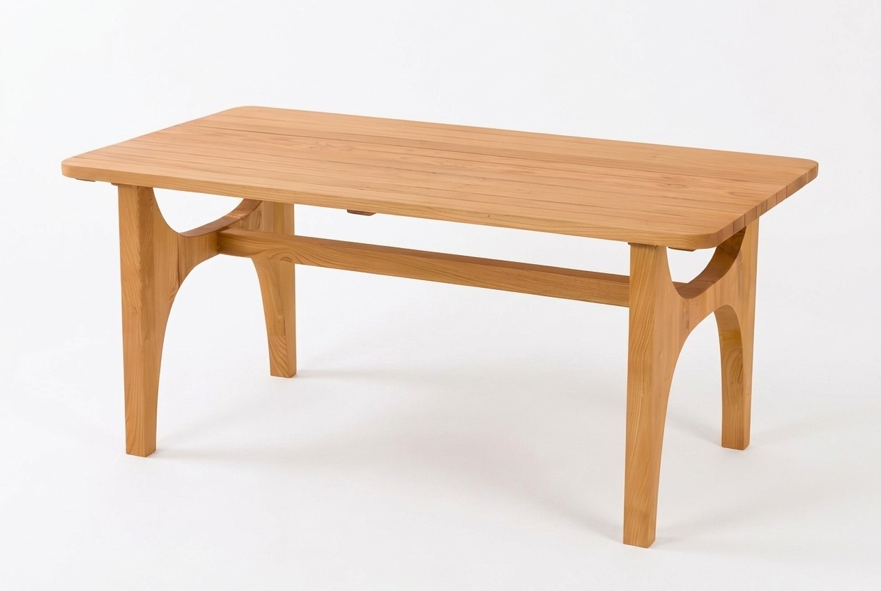 Elegant brown wooden dining table for stylish dining areas.