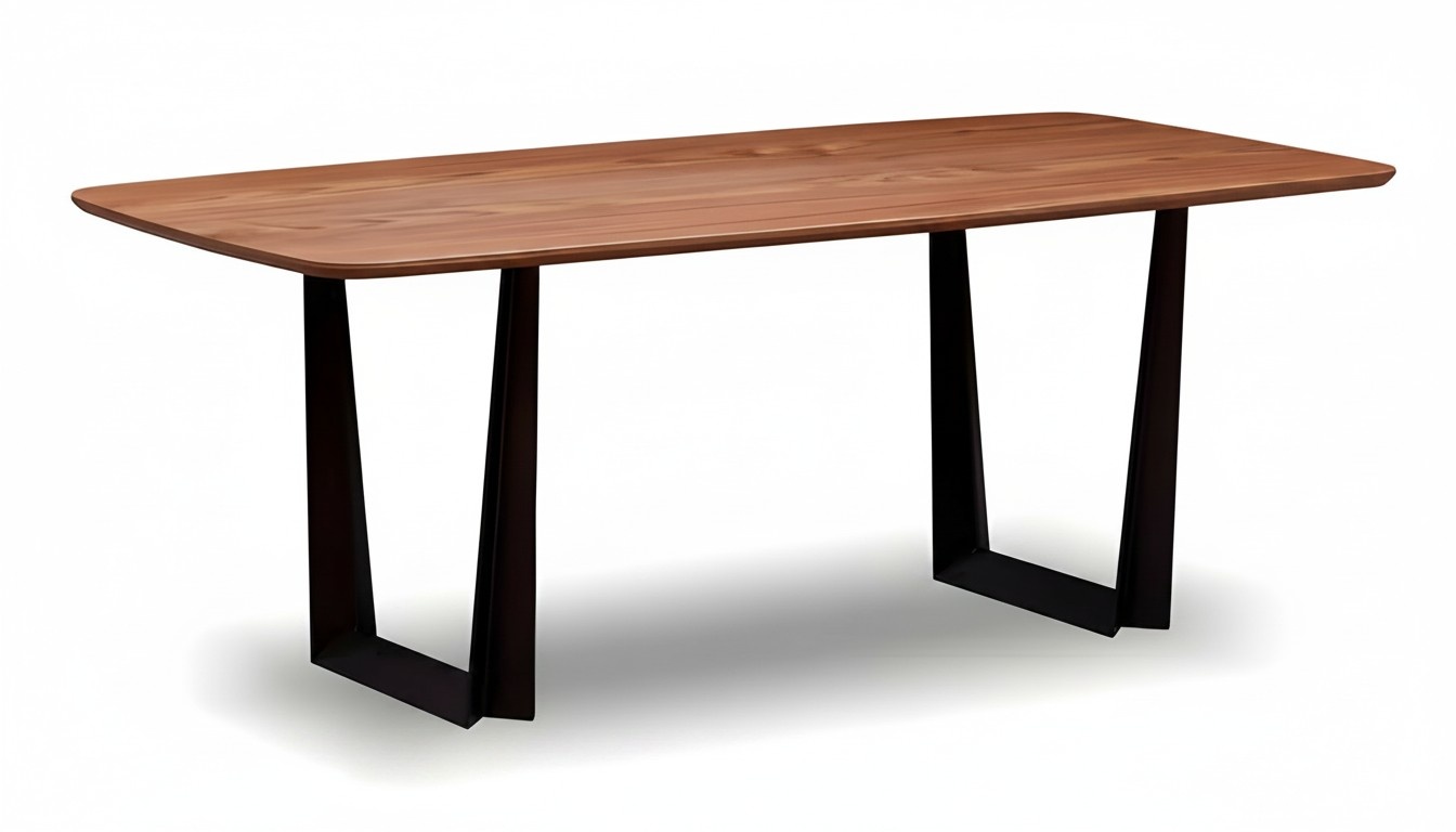 Elegant brown wooden dining table for cozy dining areas.