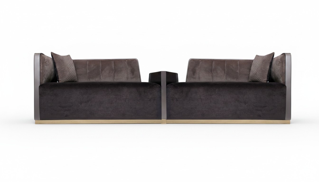 Elegant brown fabric sofa for the living room and study.