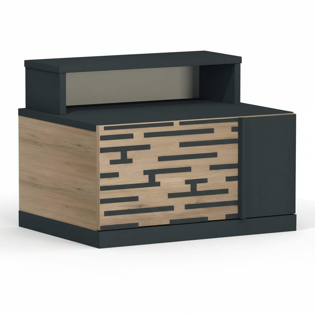 Elegant brown wooden nightstand for a stylish bedroom.